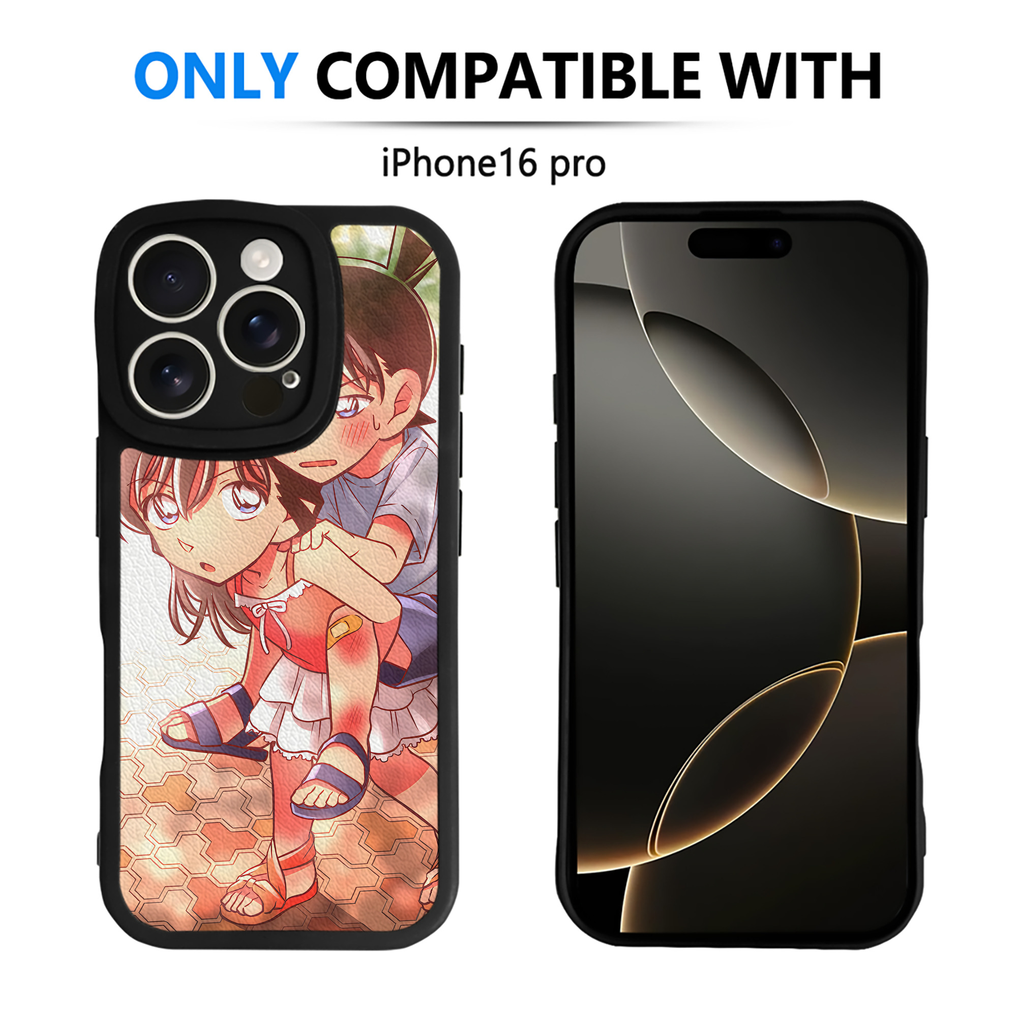 （画像用） 名探偵コナン Detective Conan 【iPhone 16シリーズ対応】シリコンスマホケース（レザー調） 材質：シリコン